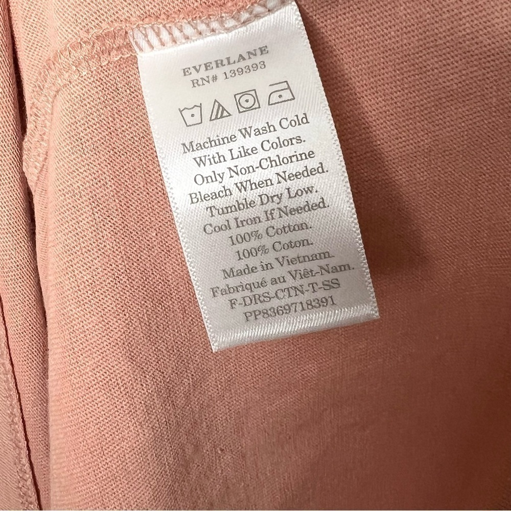 EVERLANE Dusty Rose Short Sleeve Crew Neck Relaxed Cotton Pocket T-Shirt Dress S - Picture 6 of 6